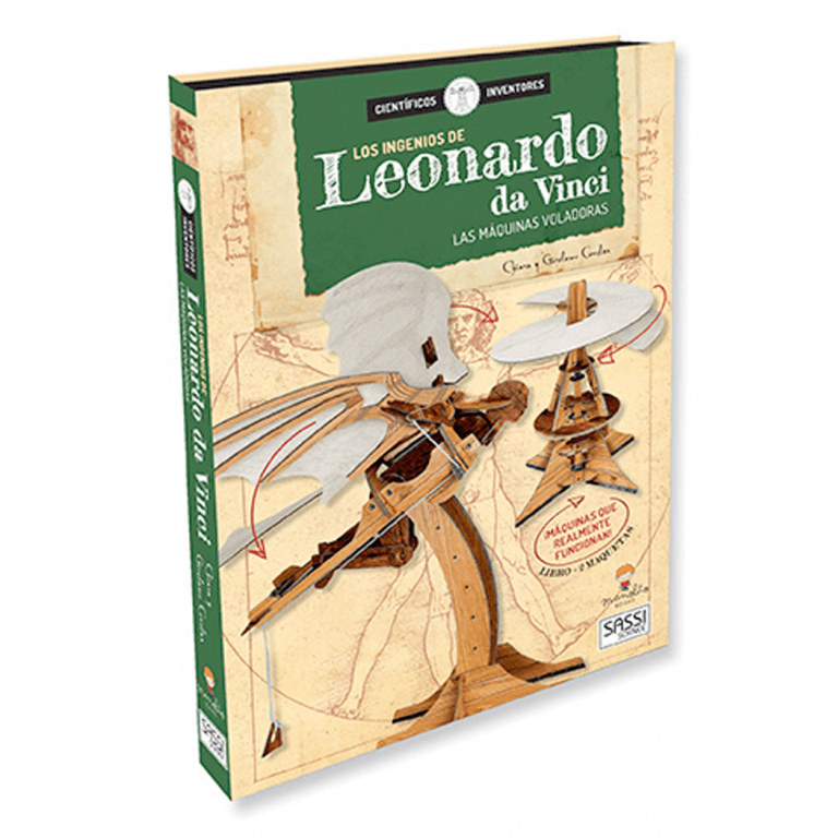 Libro y Puzzle 3D. Leonardo da Vinci máquinas voladoras