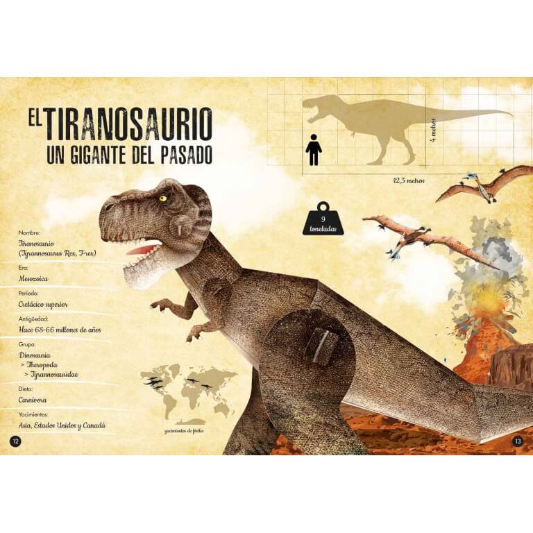 Libro y puzzle 3D. Tiranosaurio
