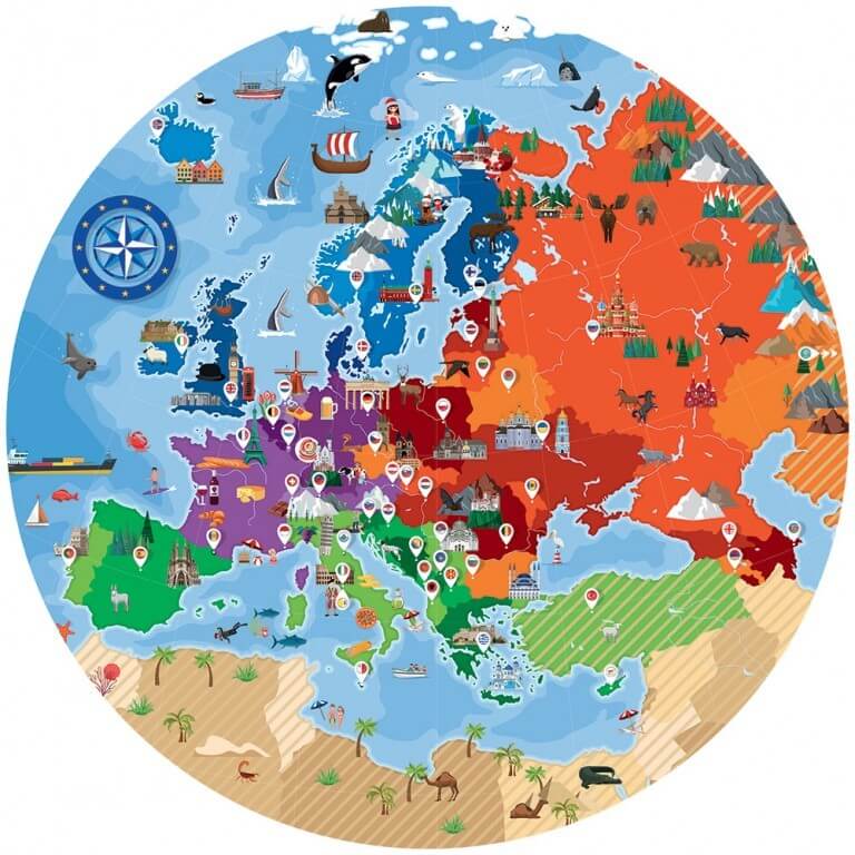 Libro - Libro y puzle de Europa - El mundo de Caspio