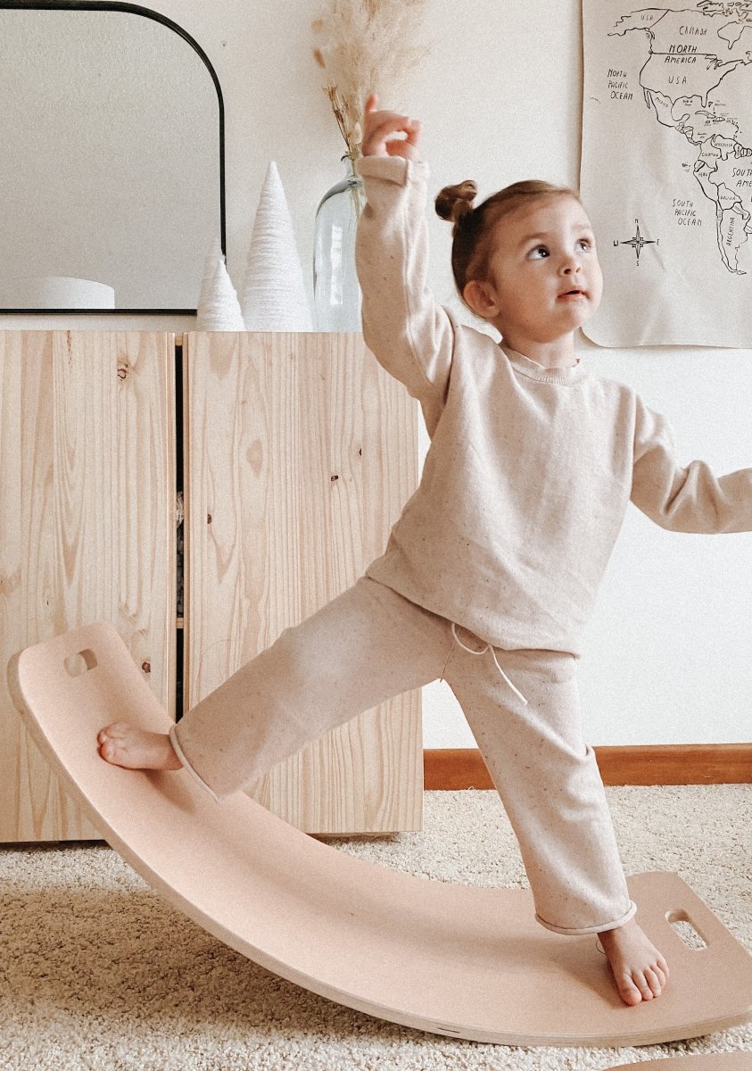 Tabla curva de equilibrio gris con felpa antideslizante